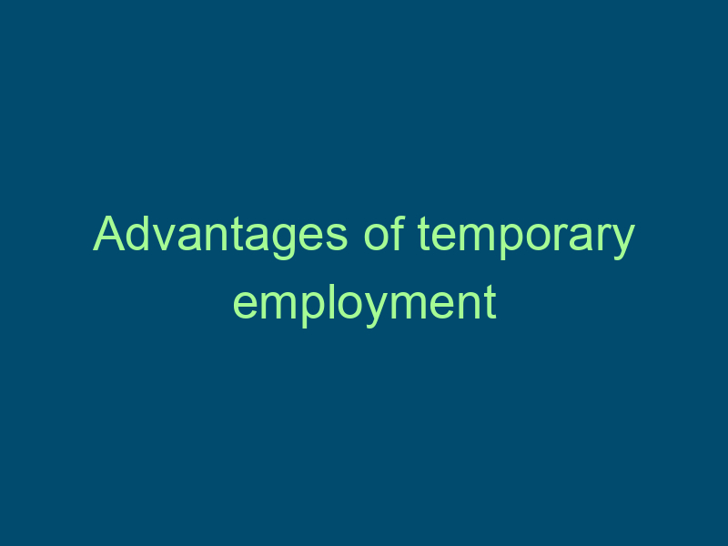 Advantages of temporary employment Top Line Recruiting advantages of temporary employment 481