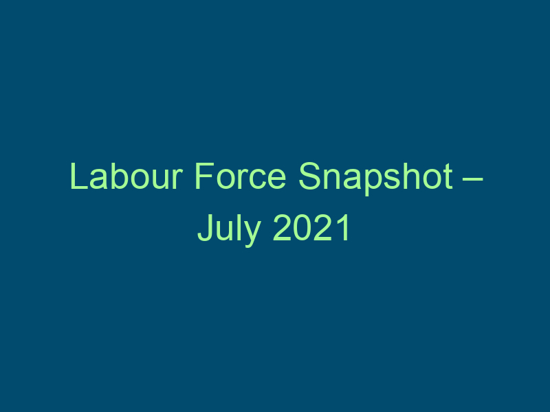 Labour Force Snapshot – July 2021 Top Line Recruiting labour force snapshot july 2021 727