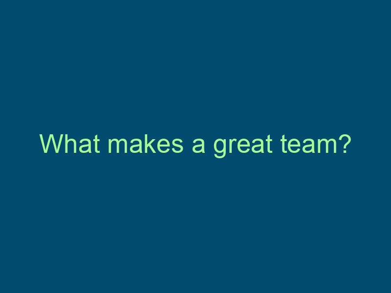 What makes a great team? Top Line Recruiting what makes a great team 551